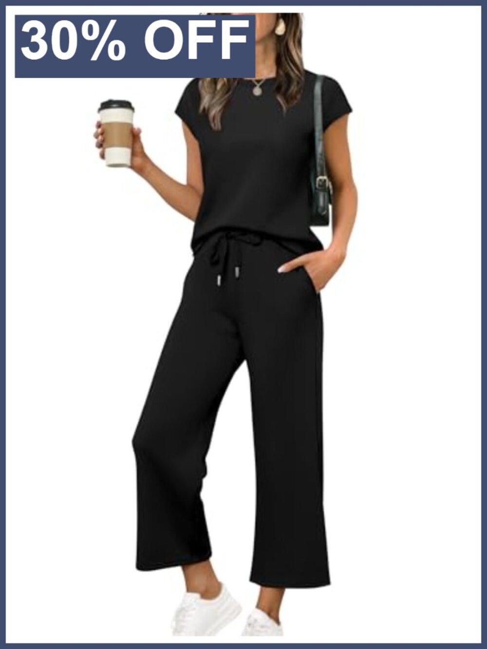 Sampeel Two Piece Set Womens Cap Sleeve Top Lounge Pants Vacation Outfit
